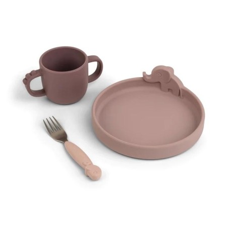 COFFRET REPAS SILICONE PEEKABOO ROSE