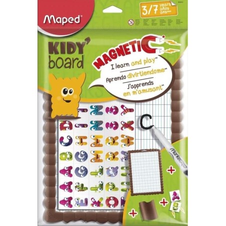 Kit ardoise KIDY'BOARD MAGNETIC avec 40 aimants ALPHABET