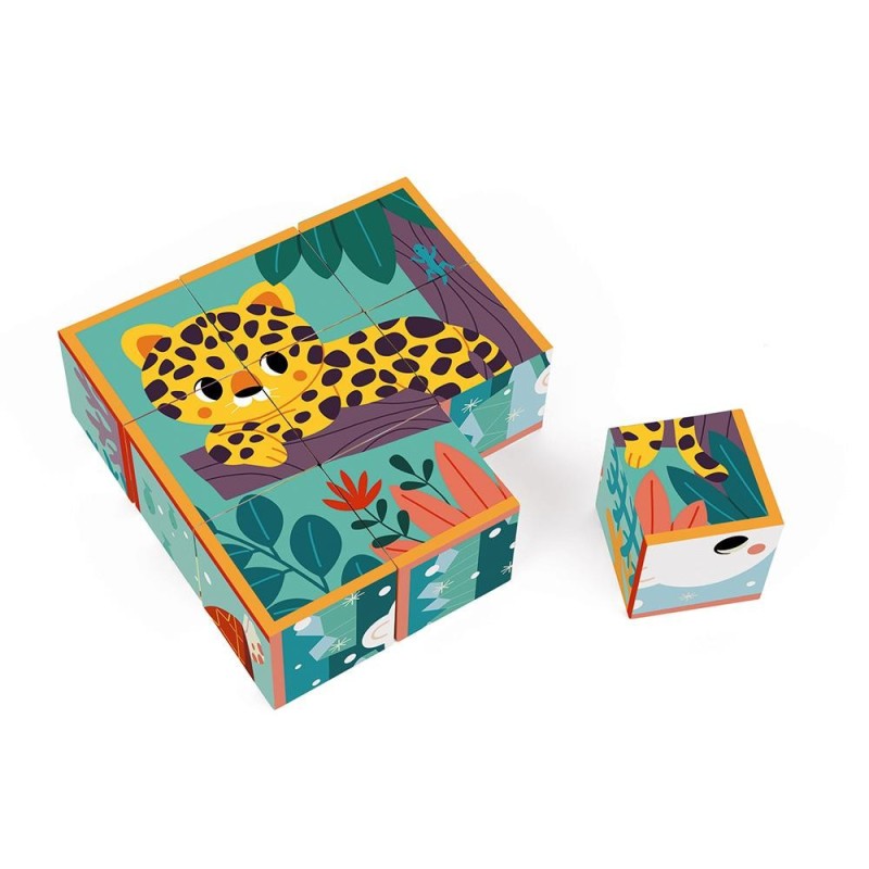 9 CUBES EN CARTON ANIMAUX