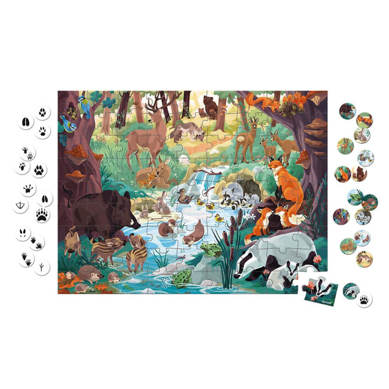 PUZZLE CHERCHE ET TROUVE LES EMPREINTES - 81 PCS