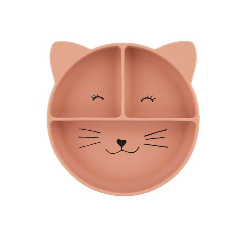 Assiette avec ventouse en silicone et compartiments - Mr. CHAT