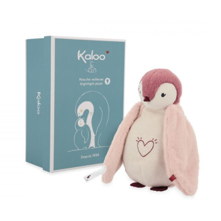 PELUCHE VEILLEUSE MANCHOT ROSE