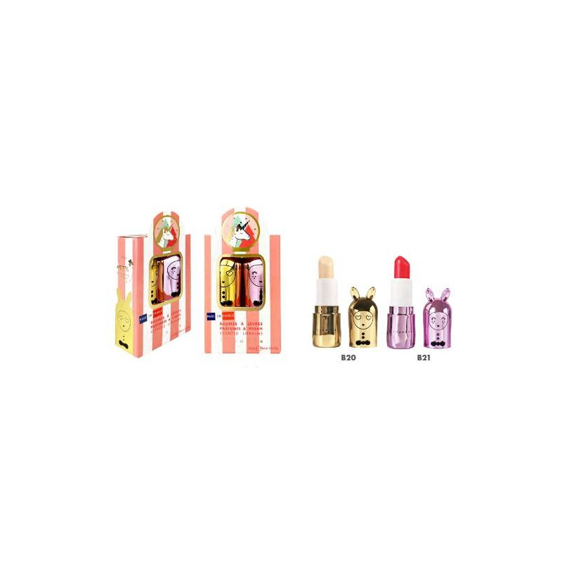 INUWET COFFRET DUO BAUMES LIP BALMS SET2 JINGLE PINK