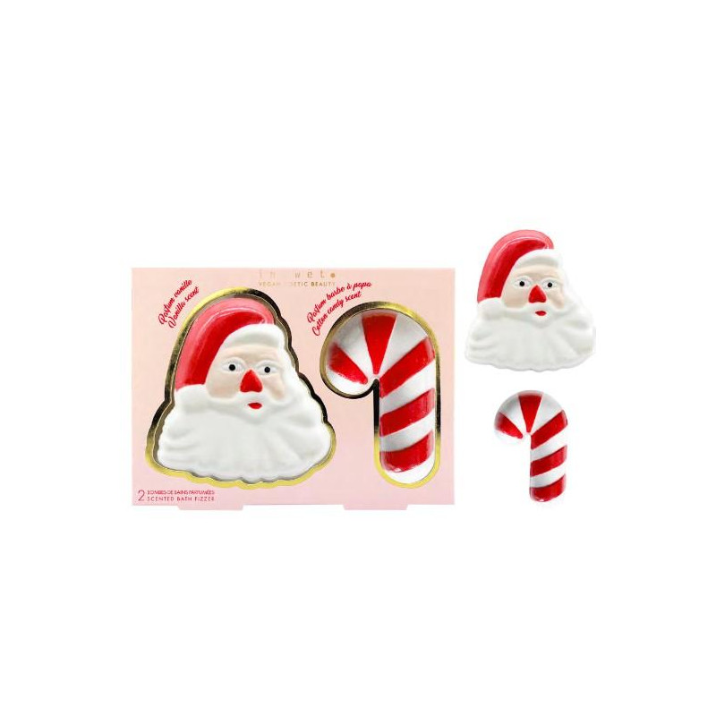 INUWET SANTA FIZZERS PERE NOEL ET CANDY CANE 2 BOMBES DE BAIN