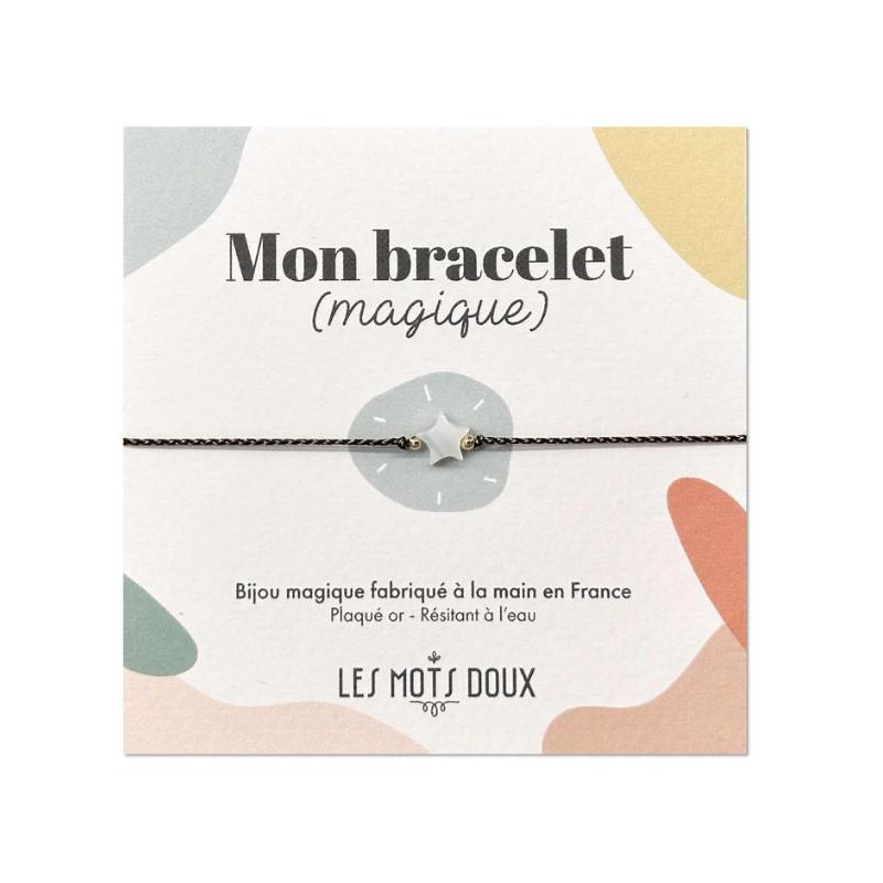 BRACELET BRELOQUE ETOILE NACRE MARRON DORE