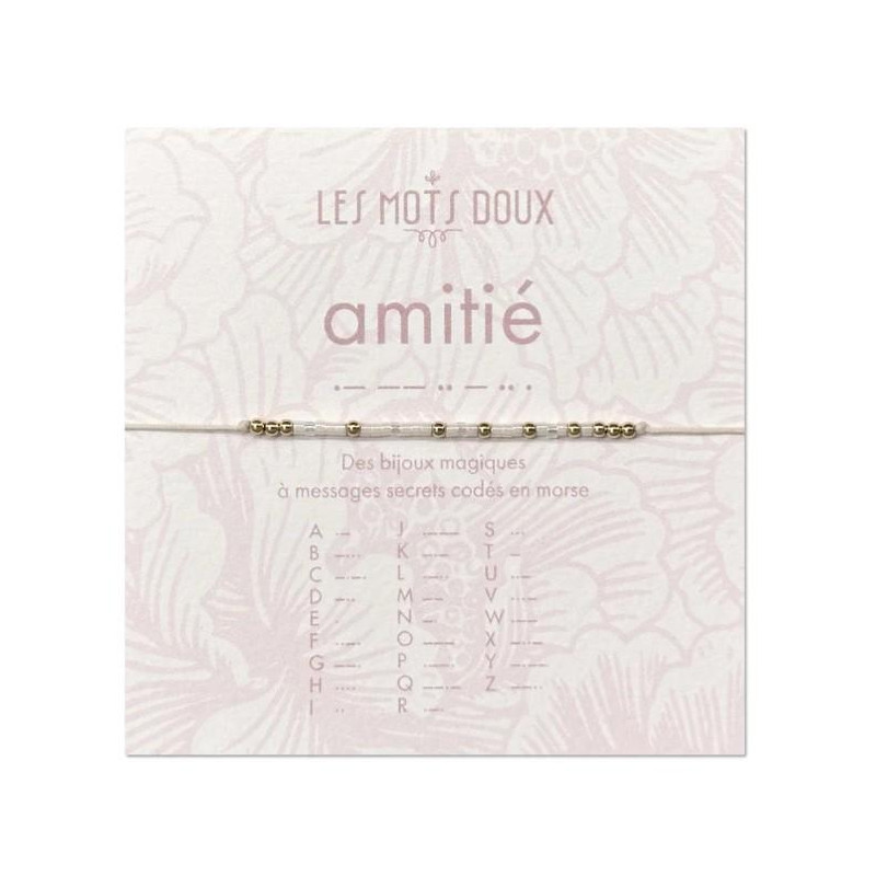 BRACELET PASTEL AMITIE BLANC IRISE OR