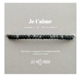 BRACELET MESSIEURS JE TAIME NOIR ARGENT