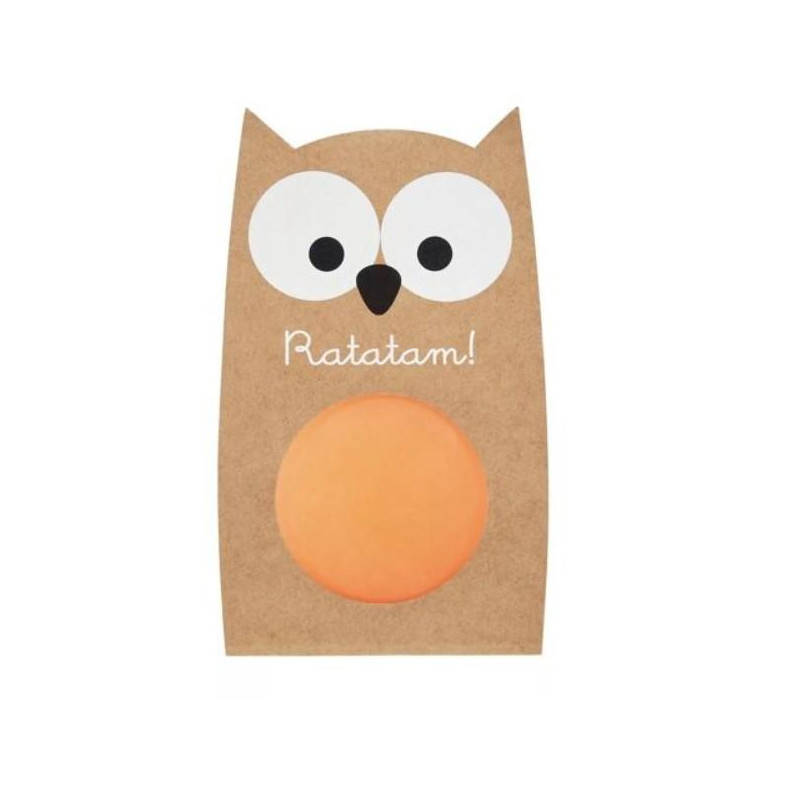 Balle rebondissante hibou orange 57mm