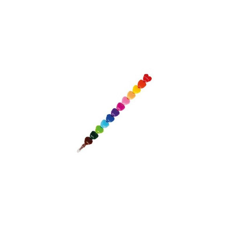 12 CRAYONS COULEUR EMPILABLES COEUR