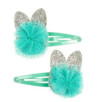 Barrettes Suzan, chat bleu