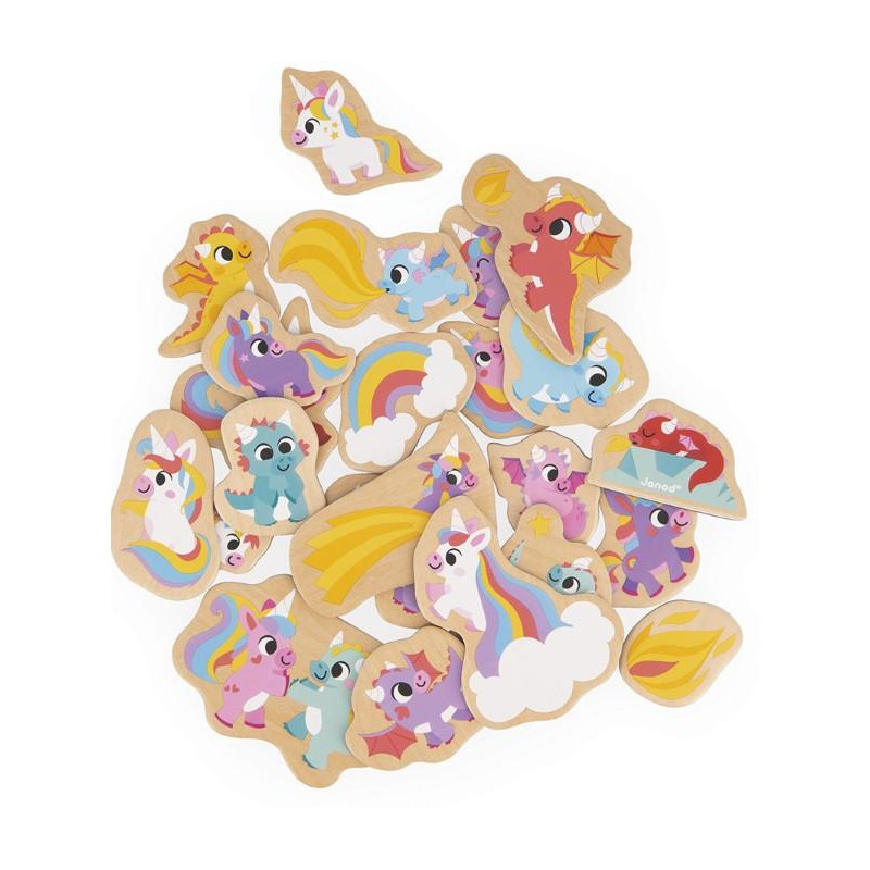 MAGNETS LICORNES & DRAGONS 24 PCS