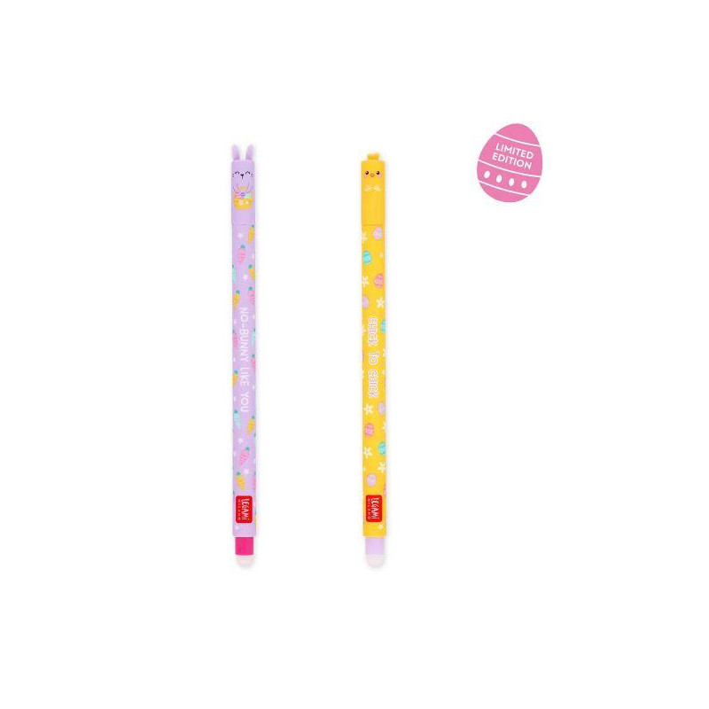 Set de 3 Stylos à Encre Gel Effaçable - Pâques Lapin + Poussin