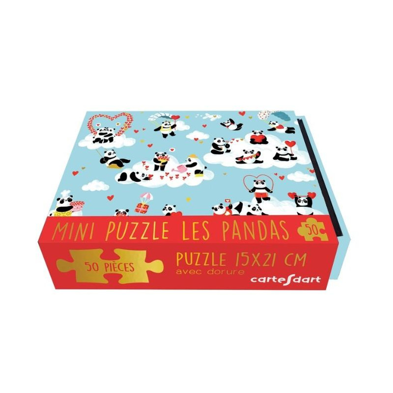 BOÎTE MINI PUZZLE PANDAS 50 pieces