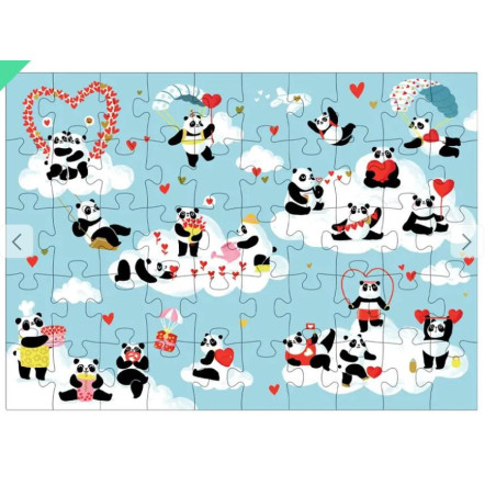 BOÎTE MINI PUZZLE PANDAS 50 pieces