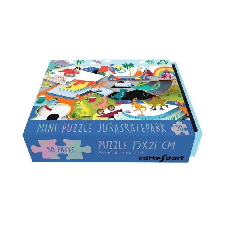 BOÎTE MINI PUZZLE DINOS SKATEPARK 50 pieces