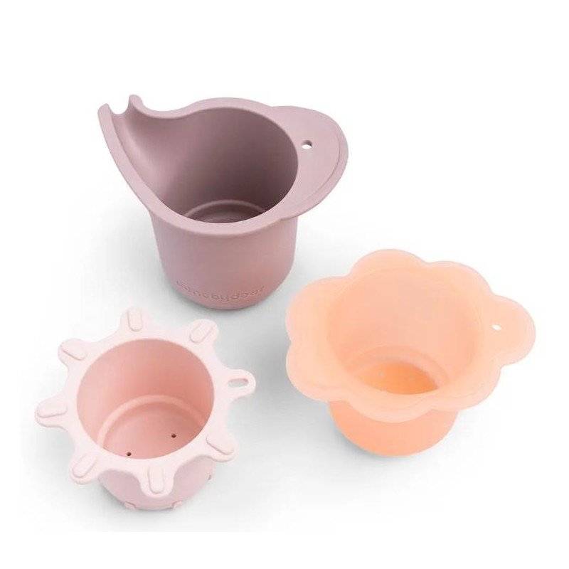 Jeu d'eau lot de 3 gobelets empilables - Elphee - Rose